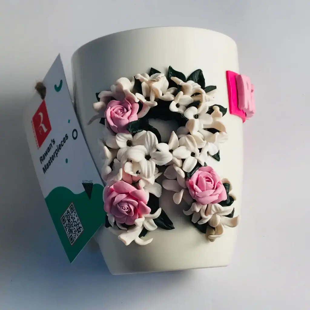 Letter mug, 3D coffee cup, Character mug. polymer clay mug. valentines day present. custom coffee cup for best friend