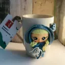 Custom coffee mug with cute 3d tilda doll, personalized mug, coworker gift, for daughter, for girlfriend, tilda doll